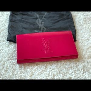 Saint Laurent Belle Pink Patent Leather Clutch